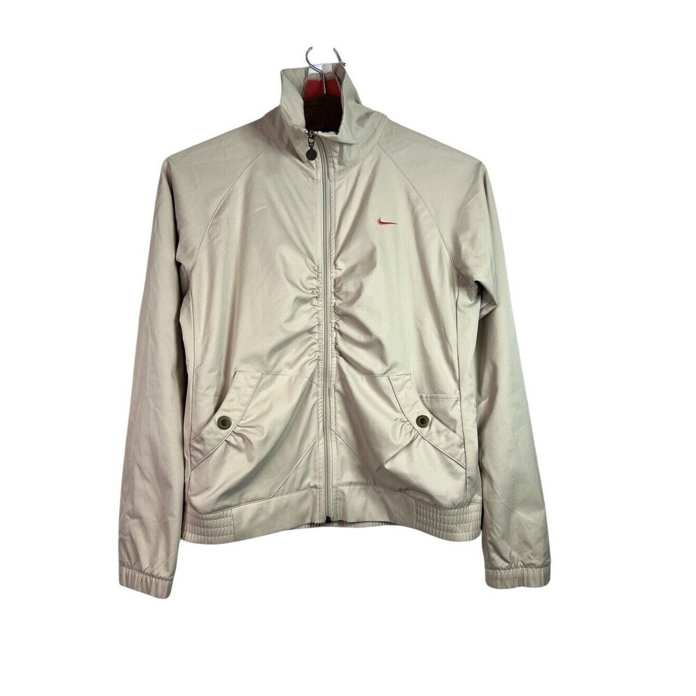 Nike Tan Beige Vintage Y2K Full Zip Athletic Jacket Size M